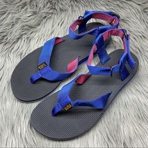 TEVA Original Thong Sandals Ankle Strap Navy Pink